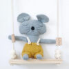 charlie mouse softies on a toy swing