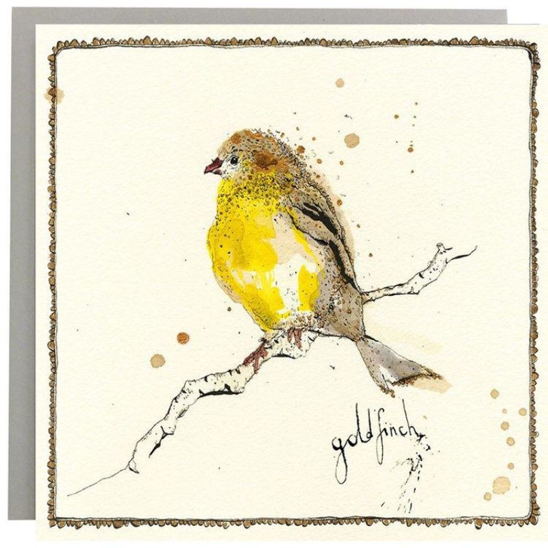 anna wright illustrated greeting card goldfinch