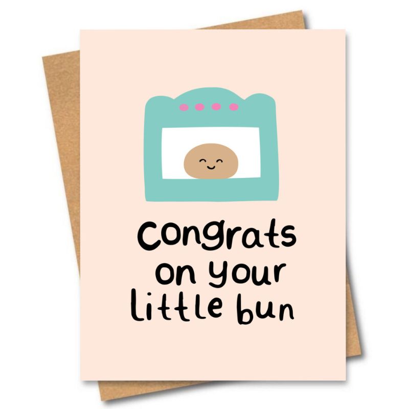 greeting card congrats on your little bun