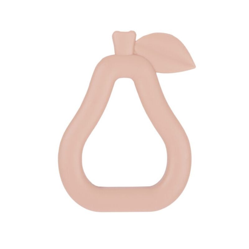 my little giggles silicone pear teether, peach