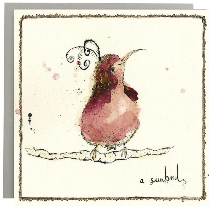 anna wright illustrated greeting card sunbird