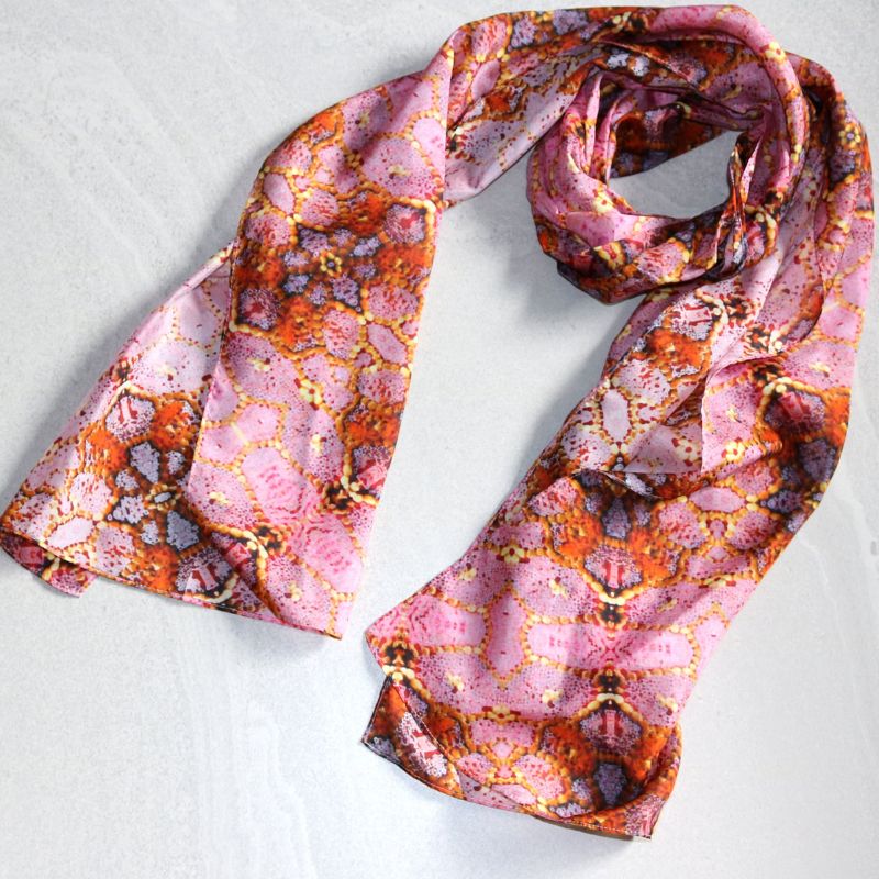 benni marine designs silk scarf in the pink