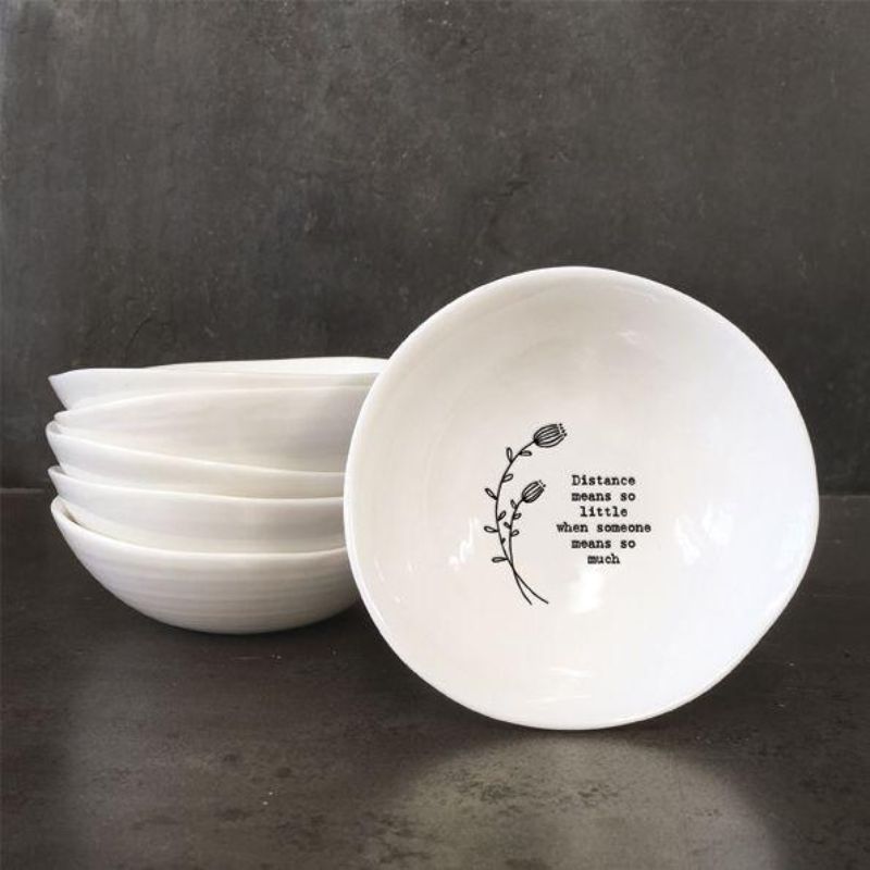 stack of east of india white porcelain trinket bowls