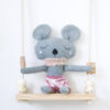 mabel mouse softies on a toy swing