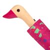Original Duckhead umbrella terraz wow showing closeup of wooden duckhead and pink beak