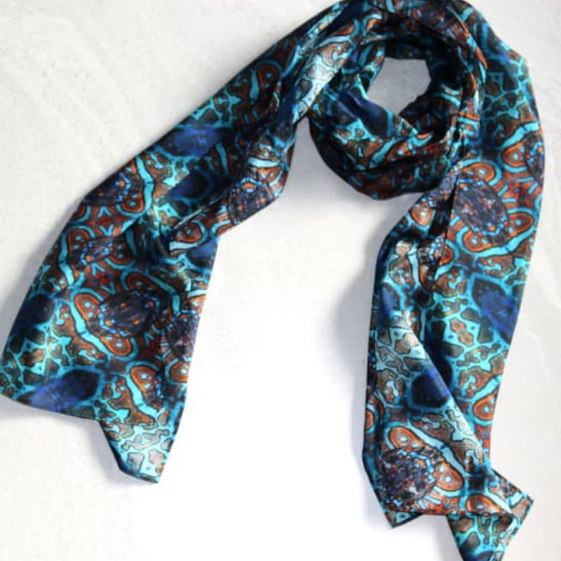 benni marine designs silk scarf tropical delight