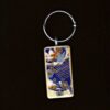 Example bamboo tile keyring with Japanese print