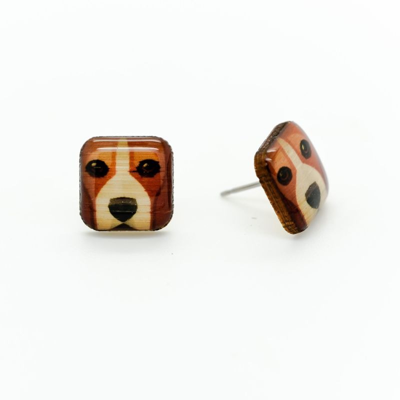 selatan animal stud earrings beagle