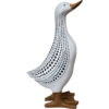 Diana Duck is a black and white spotted resin duck
