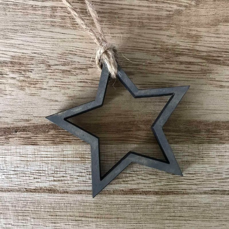grey wooden outline star