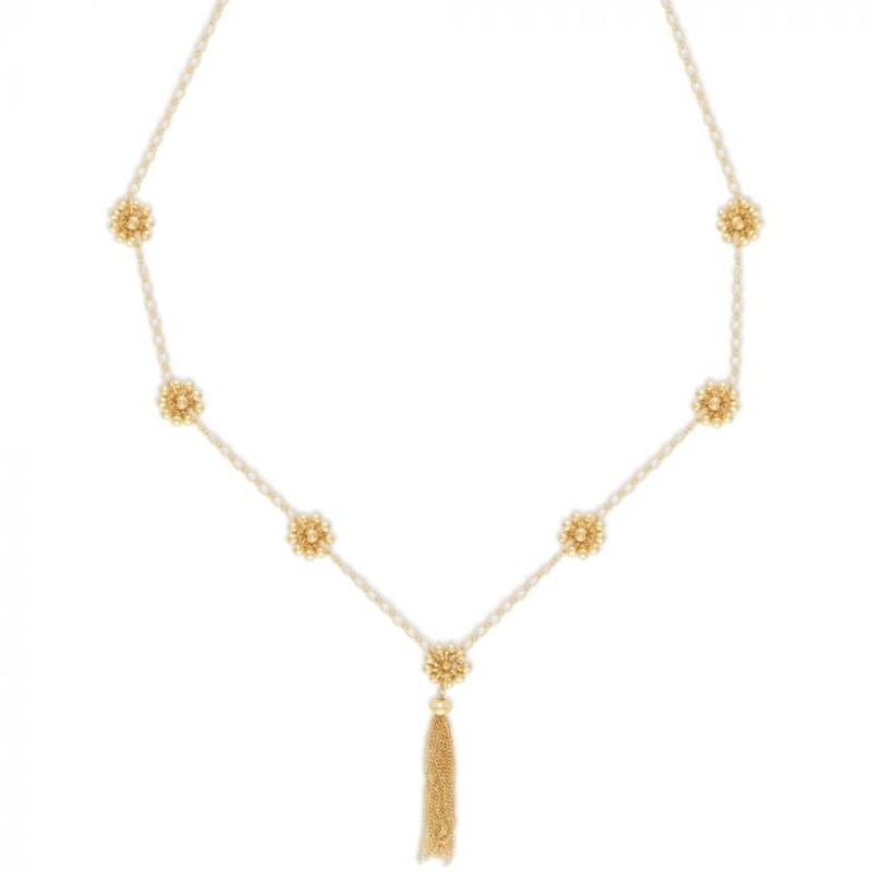 gold necklace with daisy charm links