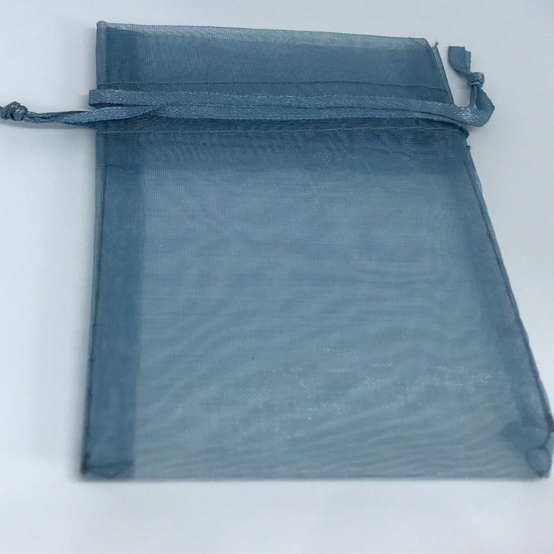 smoke blue dark blue organza bag