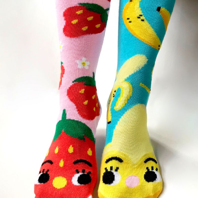 pals strawberry and banana adult socks