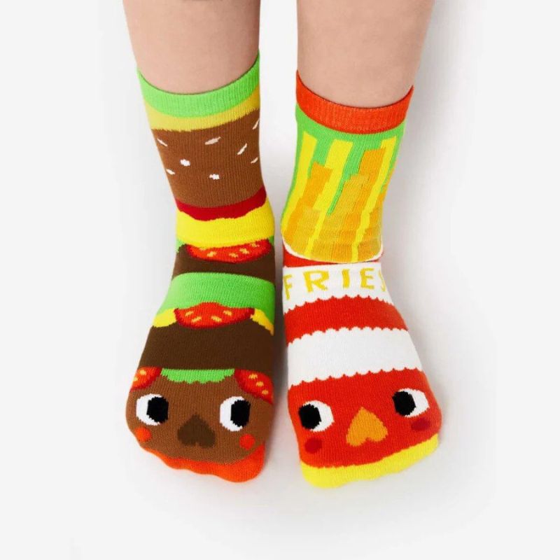 pals burger and fries socks kids