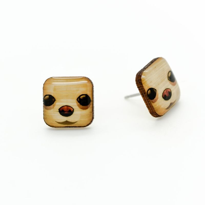 selatan animal stud earrings chihuahua