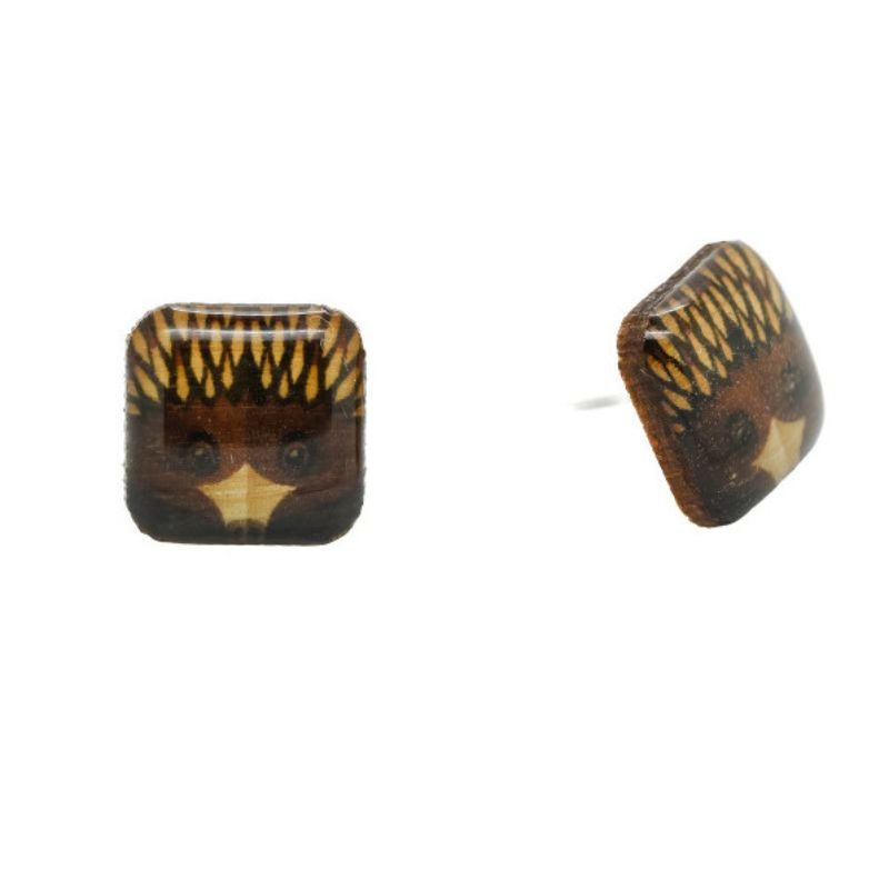 selatan animal stud earrings echidna
