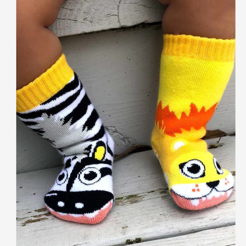 pals lion and zebra socks kids