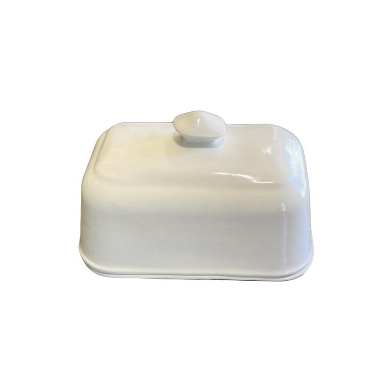 ceramic creamy white butter bell dish