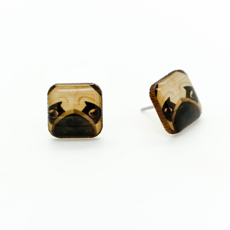 animal stud earrings pug