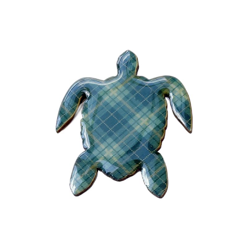 selatan turtle design brooch tartan