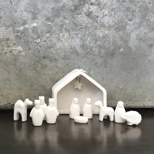 White porcelain nativity scene
